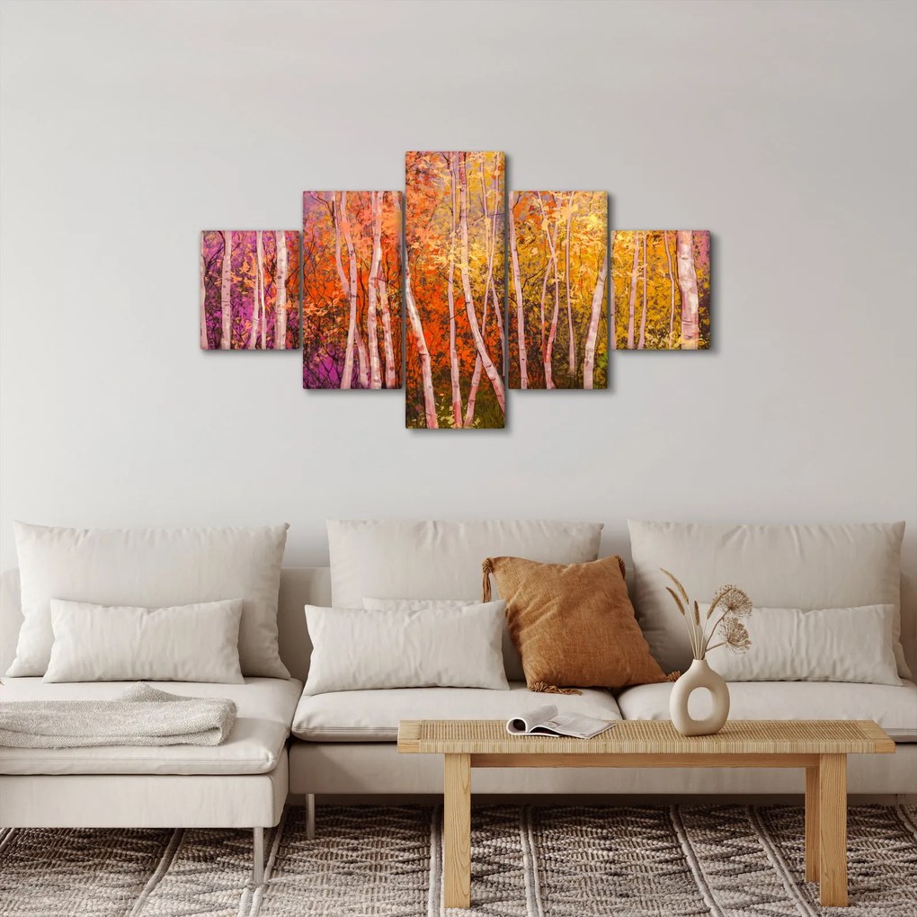 Obraz kolorowego lasu (125x70 cm)