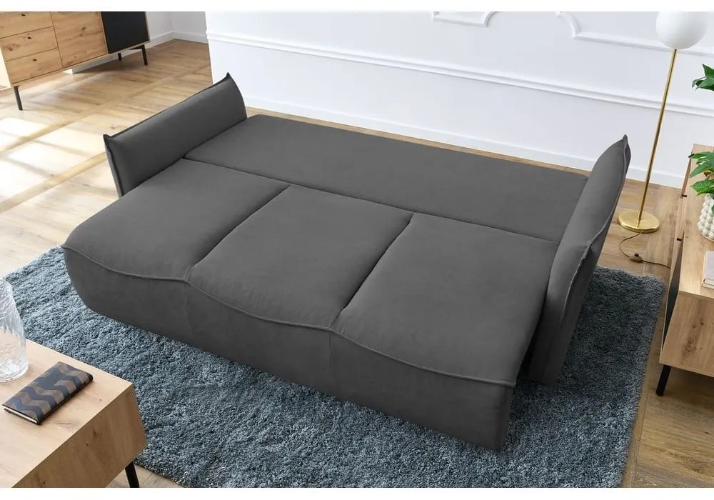 Ciemnoszara rozkładana sofa 226 cm Leon – Bobochic Paris