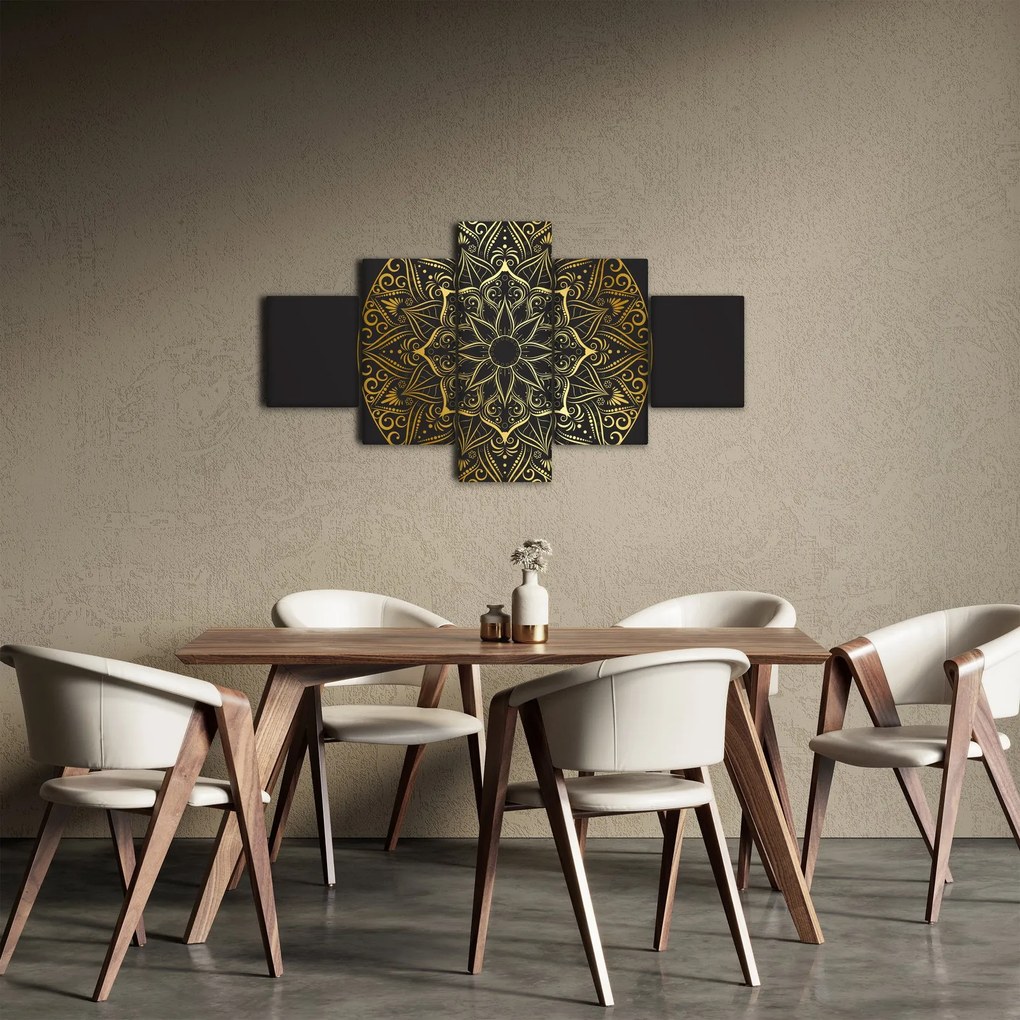 Obraz złotej abstrakcji (125x70 cm)