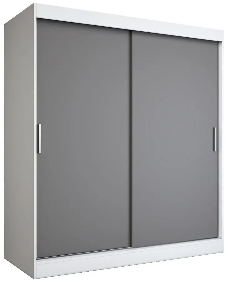 Szafa przesuwna 180 cm biel + antracyt  - Erco 5X
