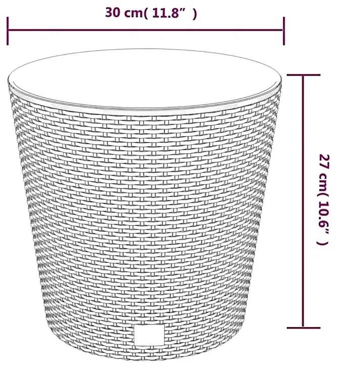 Antracytowa donica o wyglądzie rattanu K5-B46