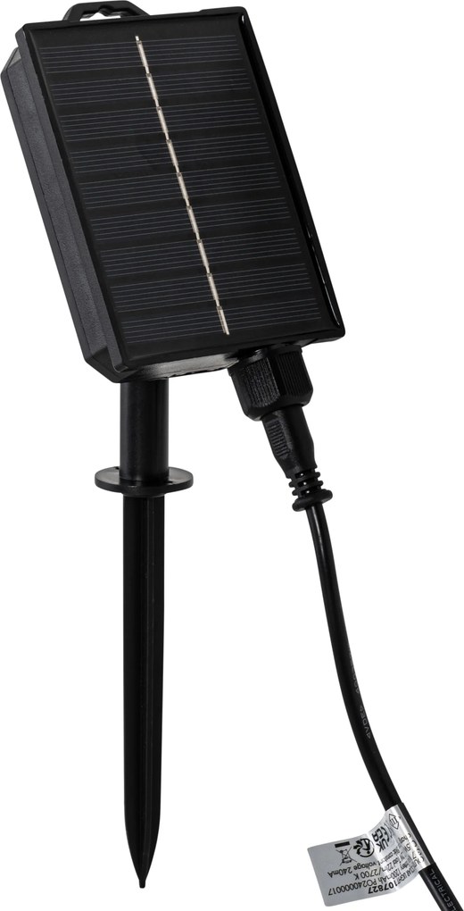 Lampa podłogowa zewnętrzna czarna z wbudowanym akumulatorem LED i panelem słonecznym - Barry
