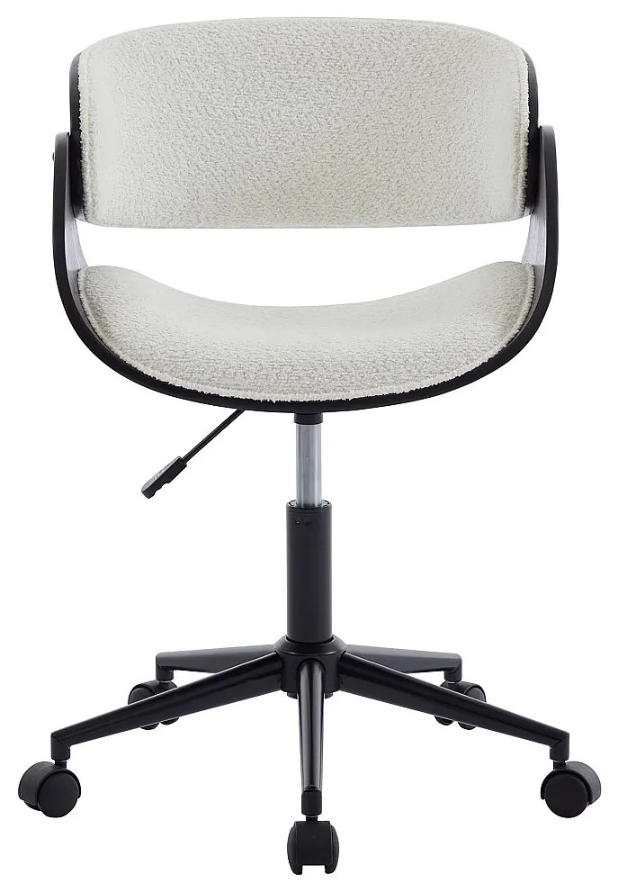 Krzesło biurowe - Bukla i metal - Biały i czarny - Regulowana wysokość - JELSA