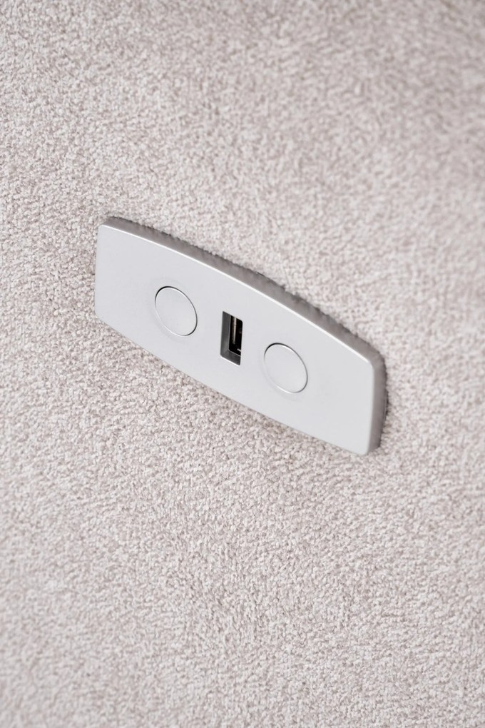 Fotel wypoczynkowy elektryczny rozkładany z masażerem beżowy CARINIO