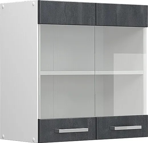 Szklana szafka kuchenna czarny beton 60x31x60 r-line