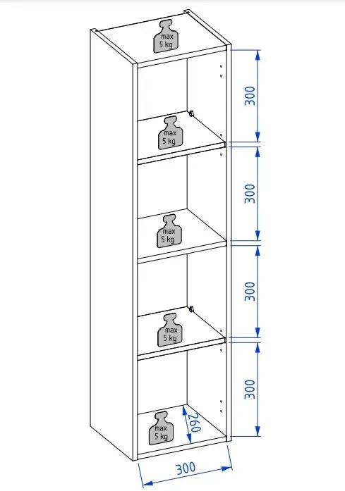 Szafka łazienkowa VOG 33 cm czarny mat z czarnym uchwytem KROFAM