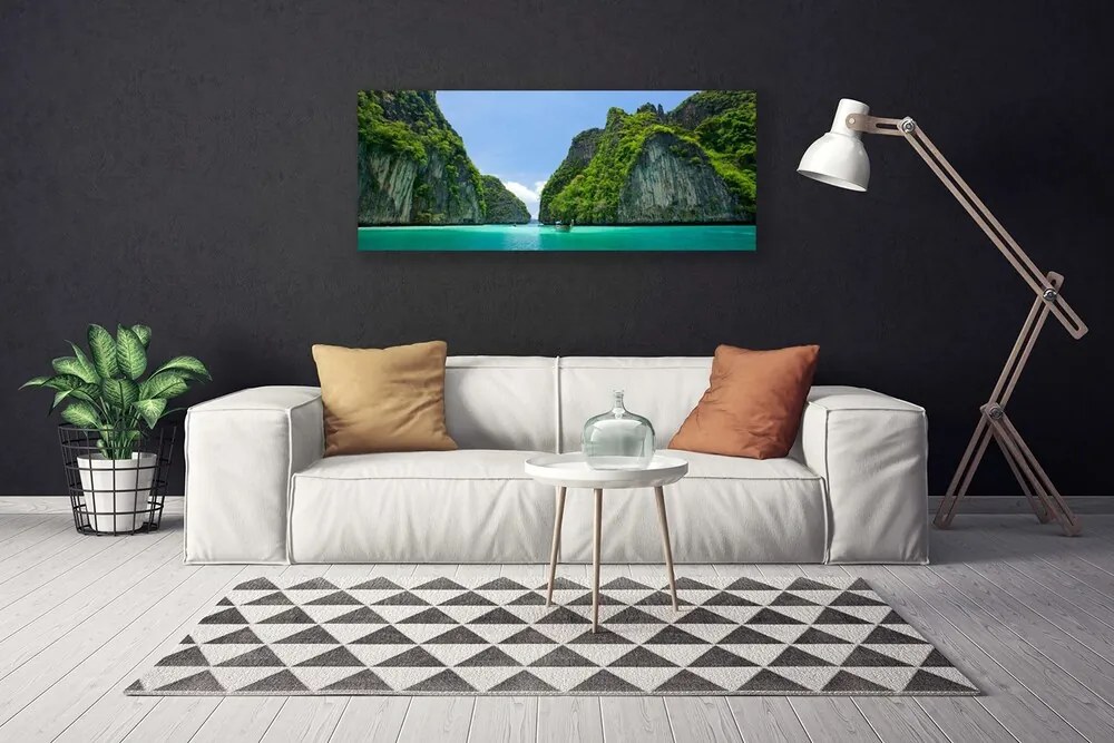 Obraz canvas Błękitna Zatoka wśród Szczytów