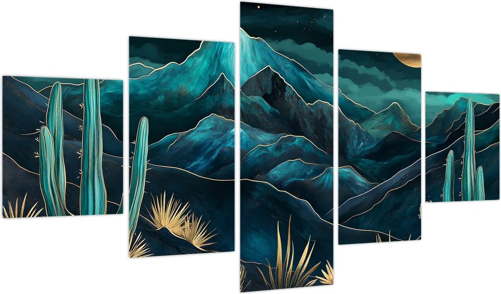 Obraz - Turkusowa noc (125x70 cm)