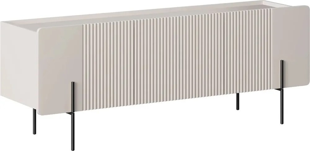 Szafka RTV Malmi 150 cm - kaszmir / czarne nóżki
