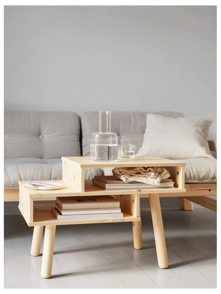 Stolik z drewna sosnowego w czarnym kolorze Karup Design Hako