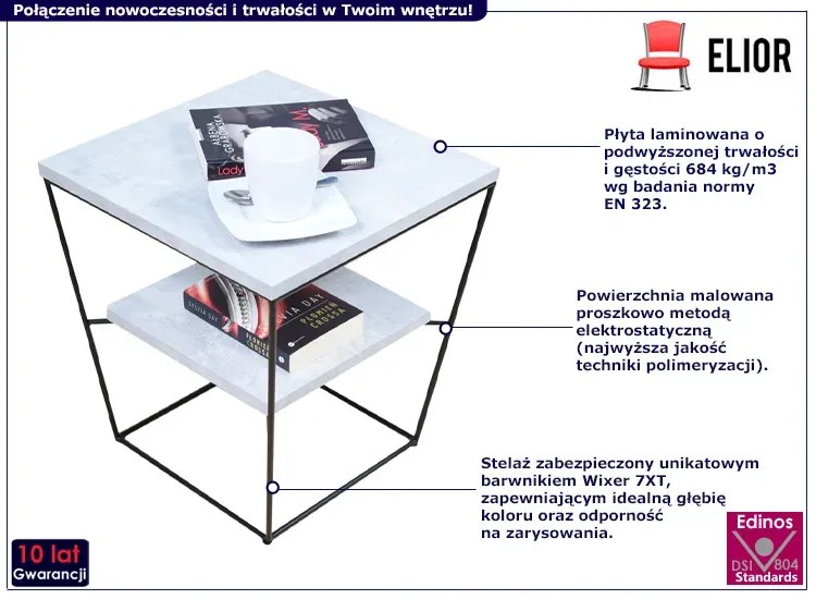 Nowoczesny stolik kawowy beton - Celia 4X