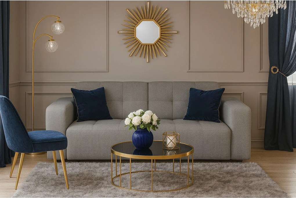 Sofa Bergamo 2-osobowa, tkanina Raven 7 szara – 204×102×70 cm