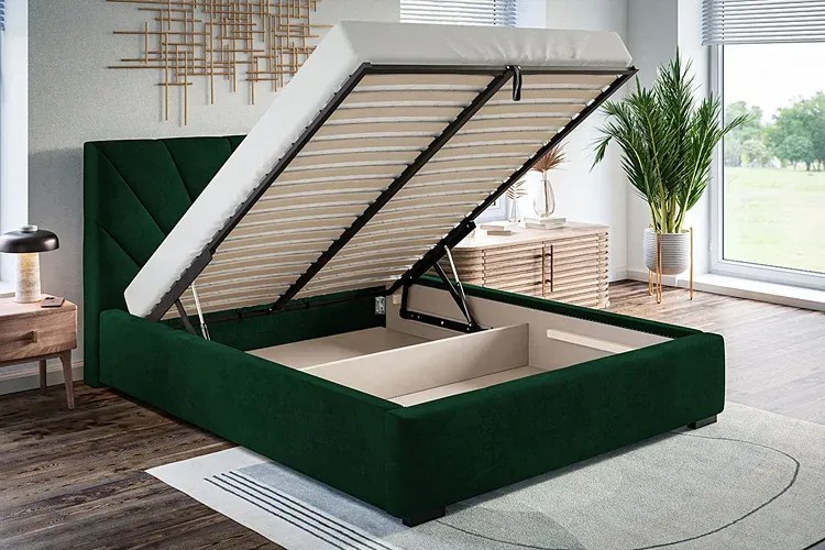 Dwuosobowe łóżko z zagłówkiem 160x200 Lenar 3X - 36 kolorów