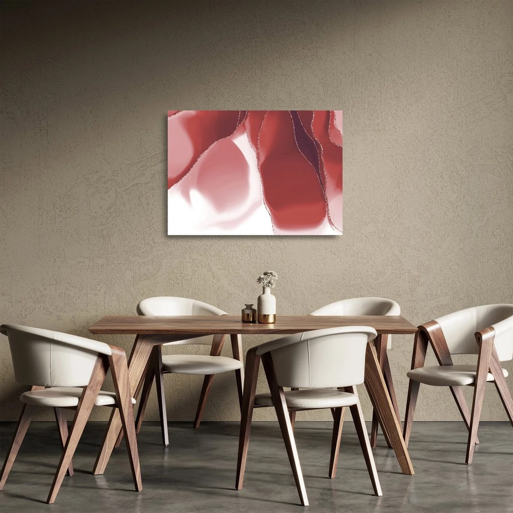 Obraz na szkle - Czerwony abstrakcyjny kwiat N⁰3 (70x50 cm)