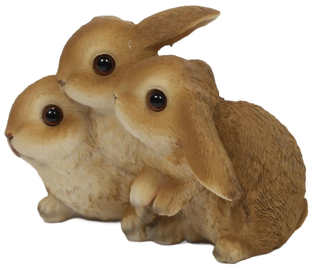 Figurka do ogrodu urocze zajączki, 17 x 12 x 11,5 cm