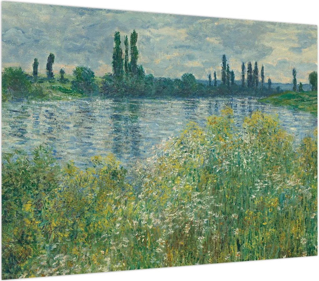 Obraz na szkle - Claude Monet, Banks of the Seine, reprodukcje (70x50 cm)