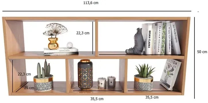 Nadstawka na biurko z półkami olcha - Ovenis 3X