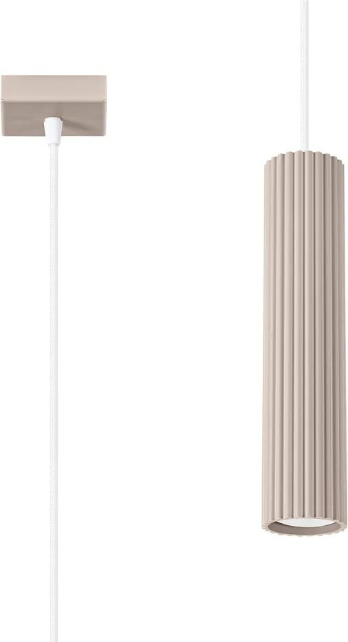 Szarobrązowa metalowa lampa wisząca Gleam – Sollux