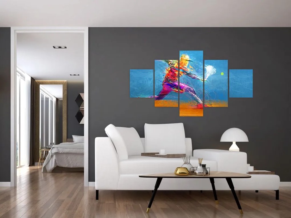 Obraz - Malowany tenisista (125x70 cm)