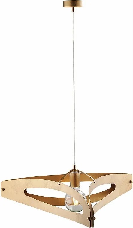 Lampa wisząca Onyx z laserowo ciętym dyfuzorem, czarne lakierowane żelazo, polerowany mosiądz, dekor stare złoto, regulowany kabel, 1 światło