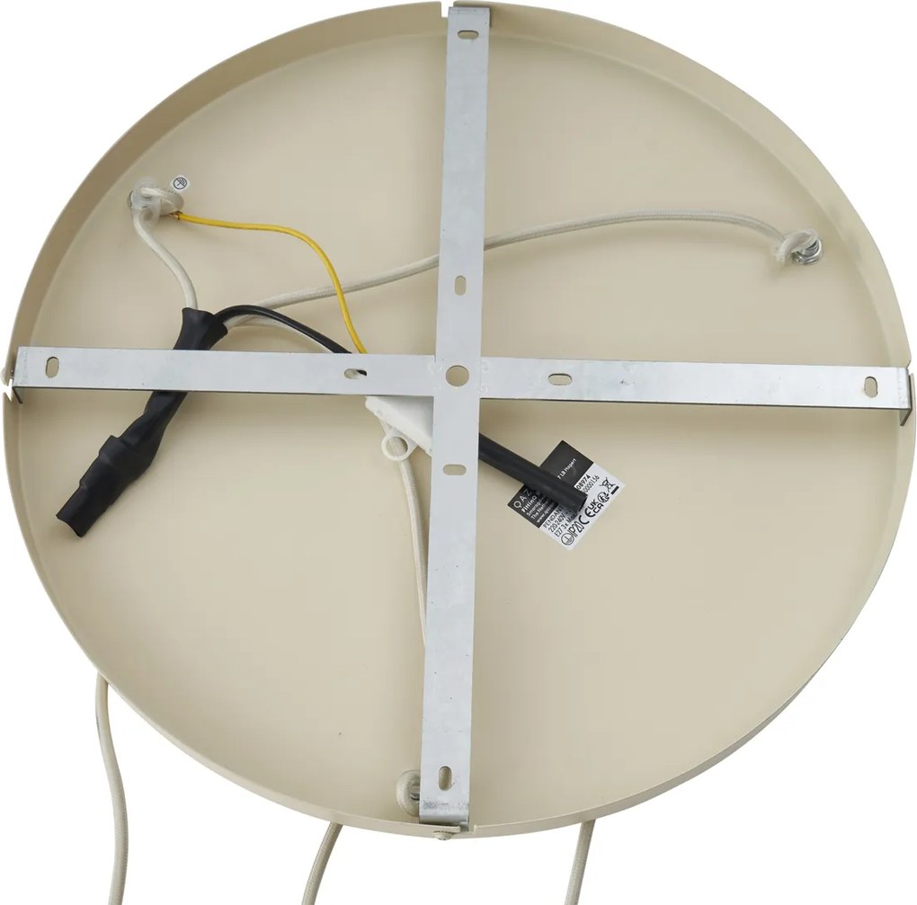 Lampa wisząca Japandi beżowa z materiałowym abażurem 3-źródła światła - Bida