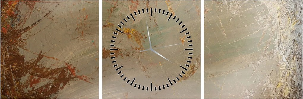 Obraz - Teksturowana abstrakcja (z zegarem) (90x30 cm)