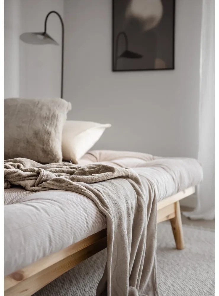 Sofa rozkładana ze sztruksową tapicerką Karup Design Folk Raw/Charcoal