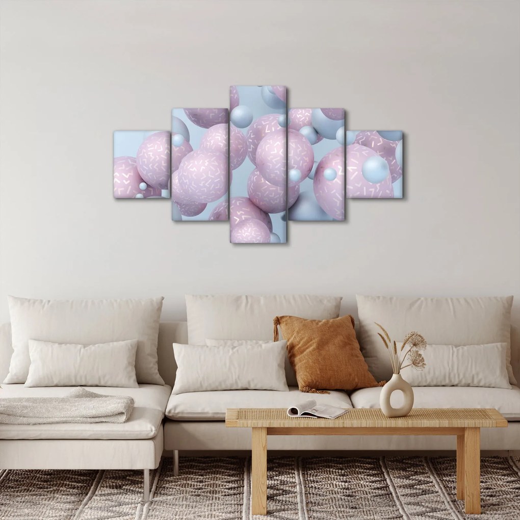 Malarstwo abstrakcyjne - Pastelowe kule (125x70 cm)