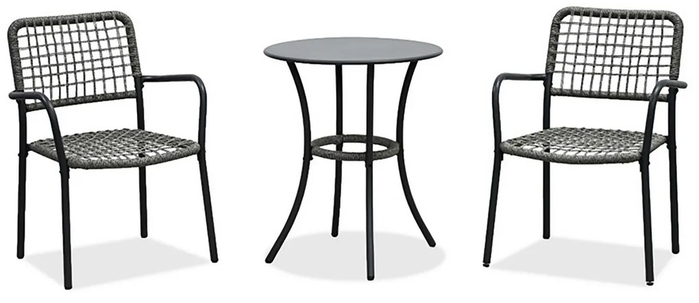 Autronic Zestaw ogrodowy 1+2, metal, polirattan, szary , AZ-L1103 GREY
