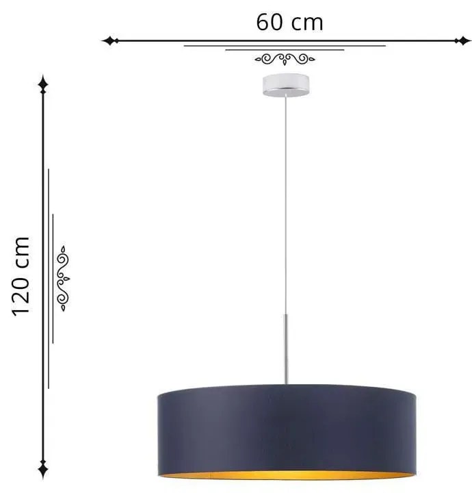 Elegancka lampa wisząca z abażurem 60 cm - G8-K09