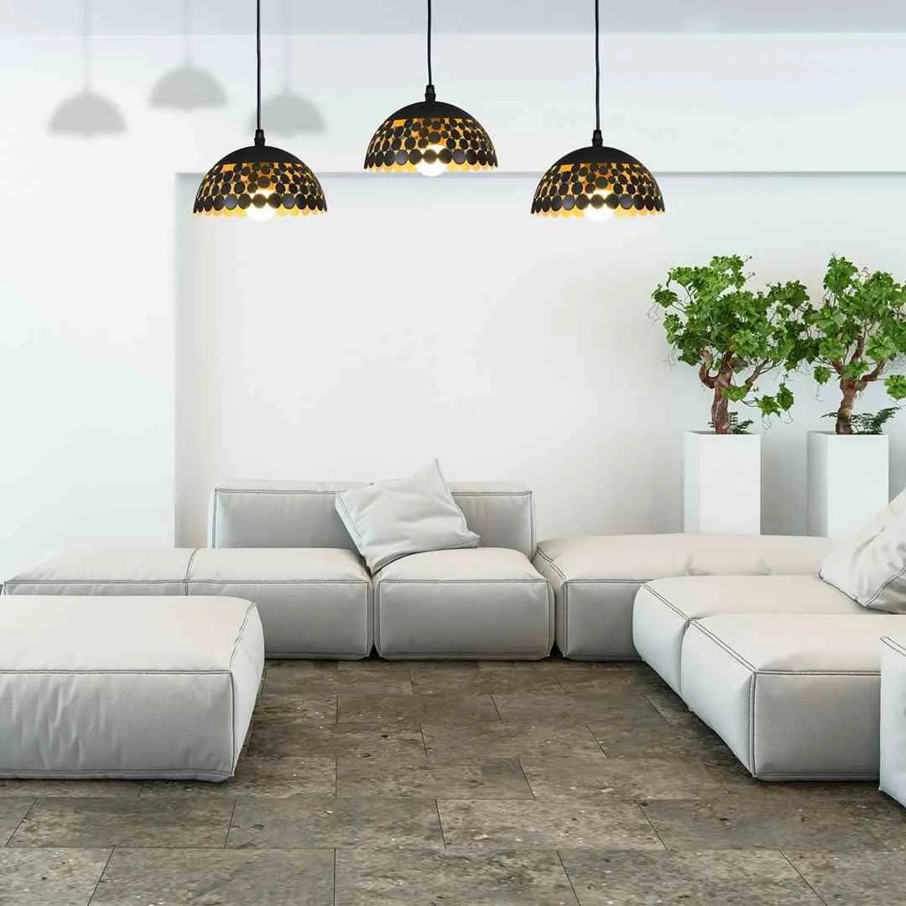 Lampa wisząca LISA BLACK 3xE27, potrójna, czarna