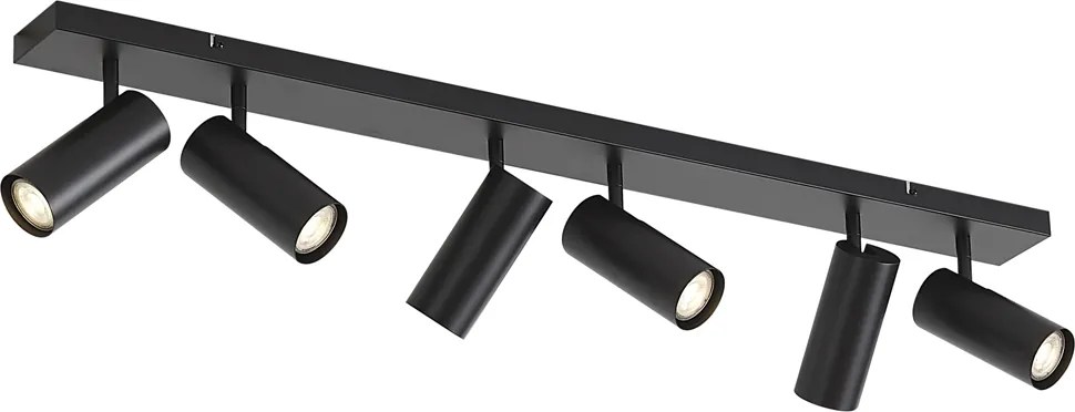 Nowoczesna lampa sufitowa czarna 102 cm 6-punktowa regulowana - Renna