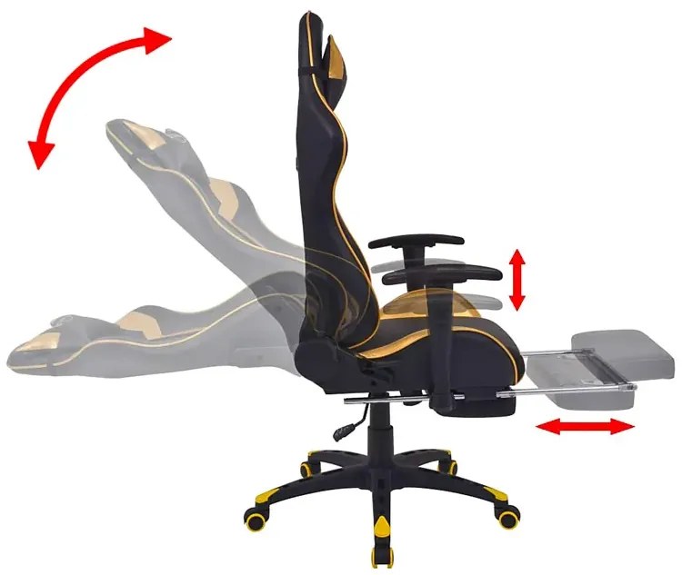 Czarno-złoty fotel gamingowy regulowany S1-P93