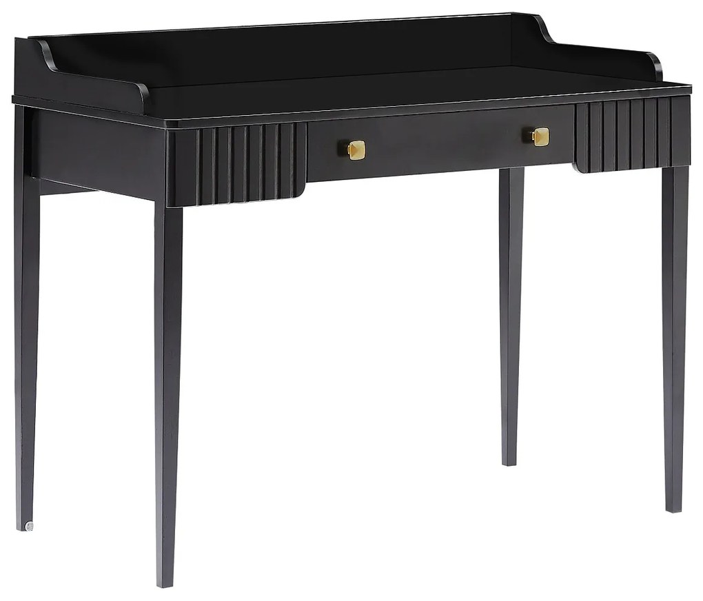 Biurko konsola z 1 szufladą - MDF - Czarny mat - RENEVI marki Pascal Morabito