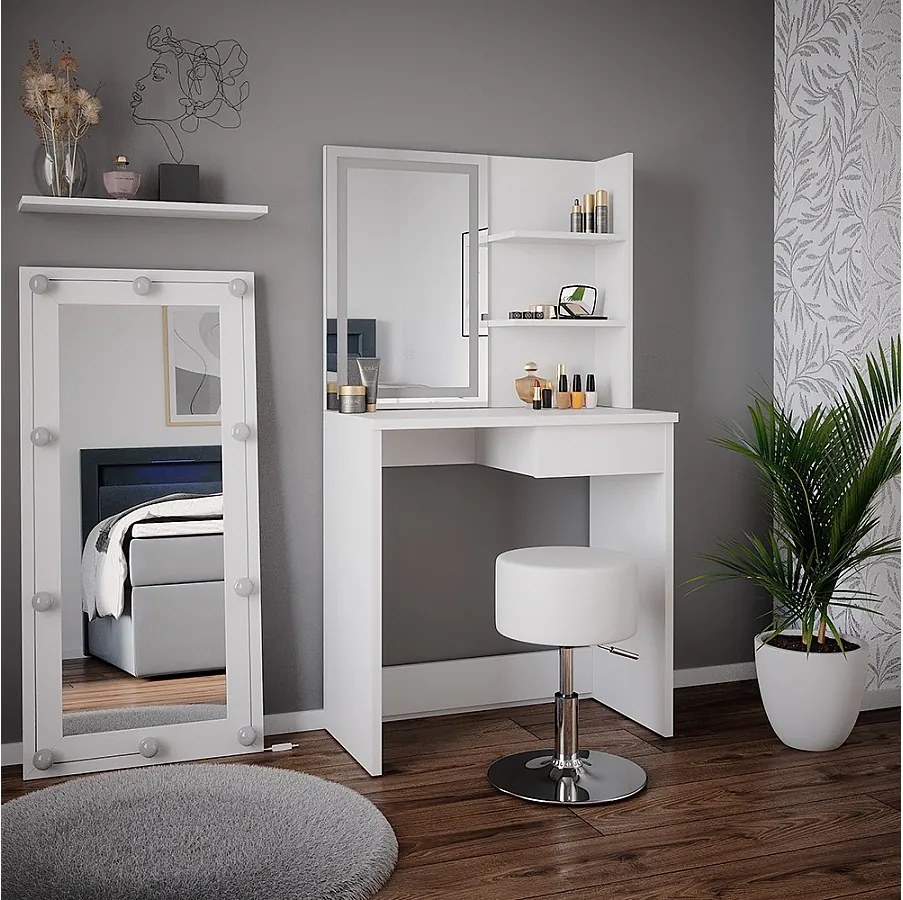 Stół do toalety biały 75x40x141 dekos