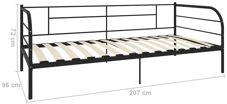 Czarne metalowe łózko 90x200 cm - Erea