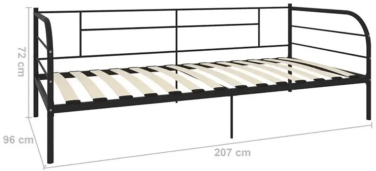 Czarne metalowe łózko 90x200 cm - Lucpa