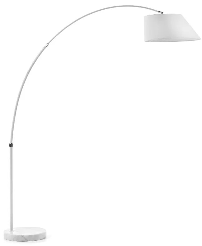 Biała lampa stojąca z tekstylnym kloszem (wysokość 189 cm) May – Kave Home