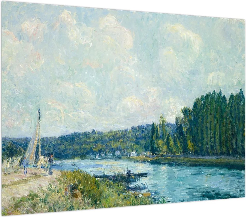 Obraz na szkle - Alfred Sisley, The Banks of the Oise, reprodukcje (70x50 cm)