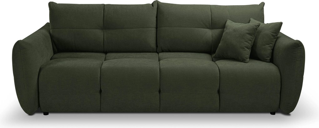 Masseno Sofa MODA z funkcją spania i pojemnikiem na pościel, Rozkładana sofa - Zielony, WIND 75