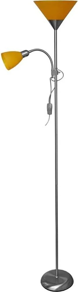 Lampa stojąca WENDY 1xE27/100W/230V + 1xE14/40W matowy chrom/pomarańczowy