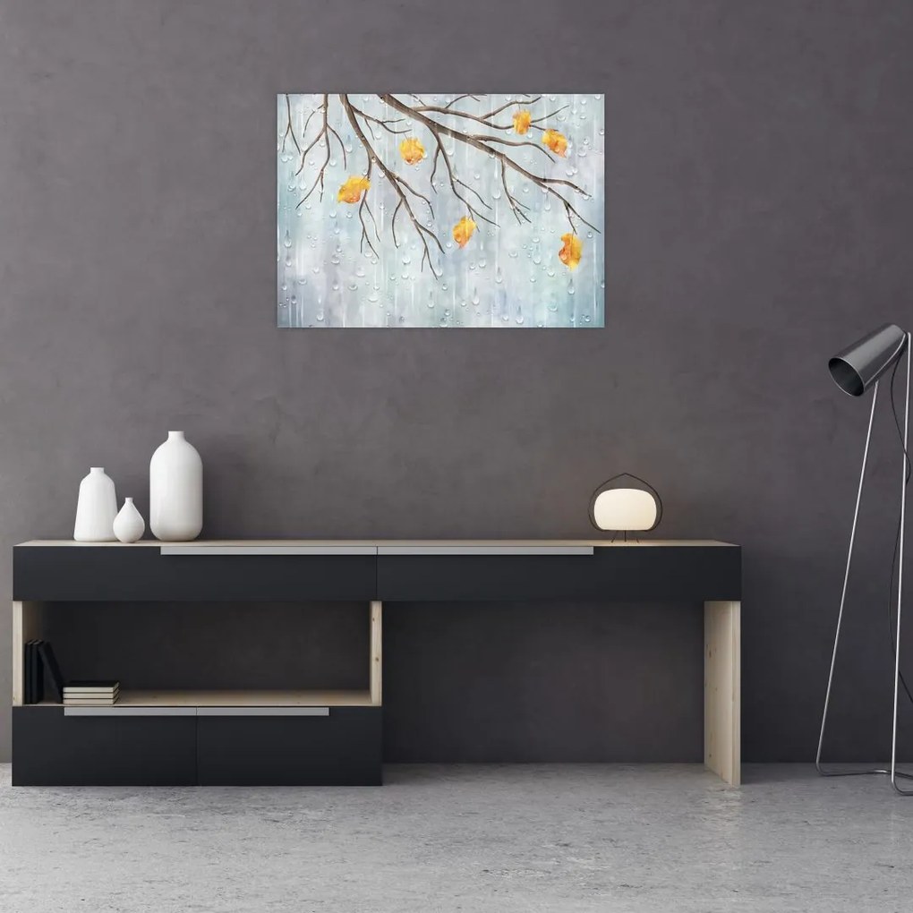 Obraz na szkle - Deszczowa jesień (70x50 cm)