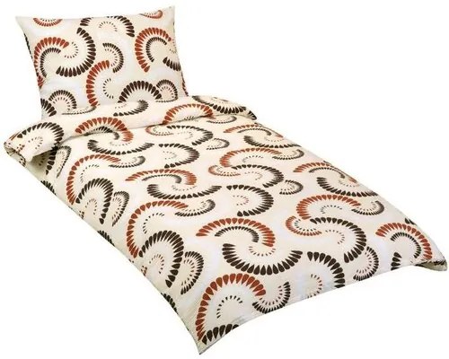 Bellatex Pościel z kory Wachlarze brązowy, beżowy,140 x 200 cm, 70 x 90 cm