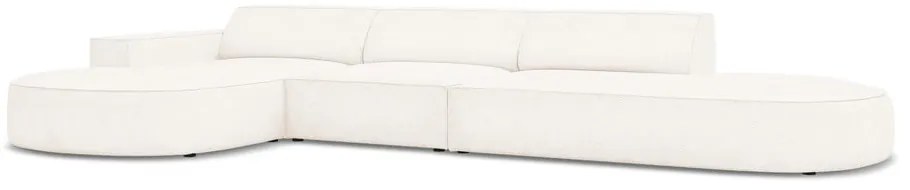 Beżowy narożnik (lewostronny) z materiału bouclé Jodie – Micadoni Home
