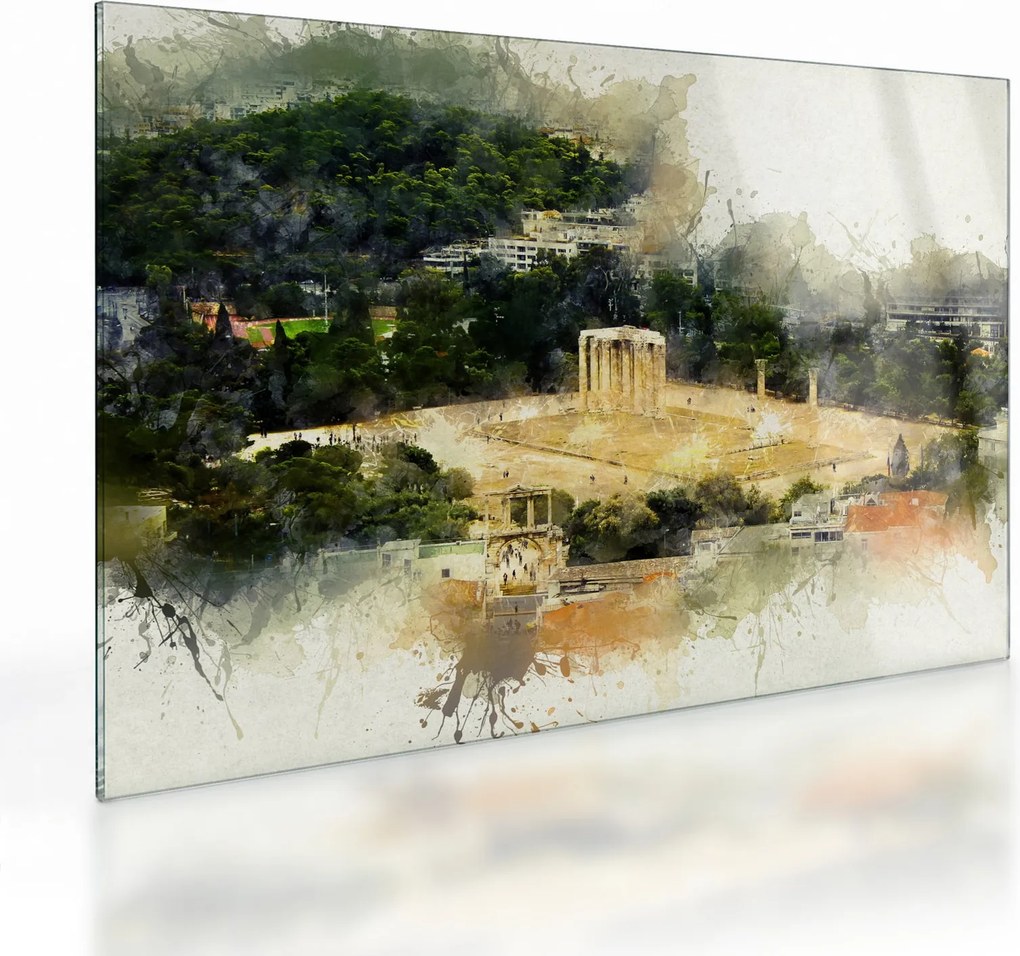 Obraz na szkle - Świątynia Zeusa, Ateny, Grecja (70x50 cm)