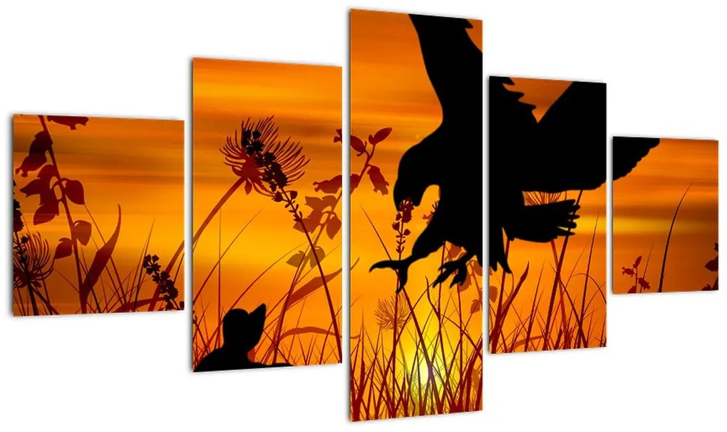 Obraz sylwetki drapieżnika (125x70 cm)
