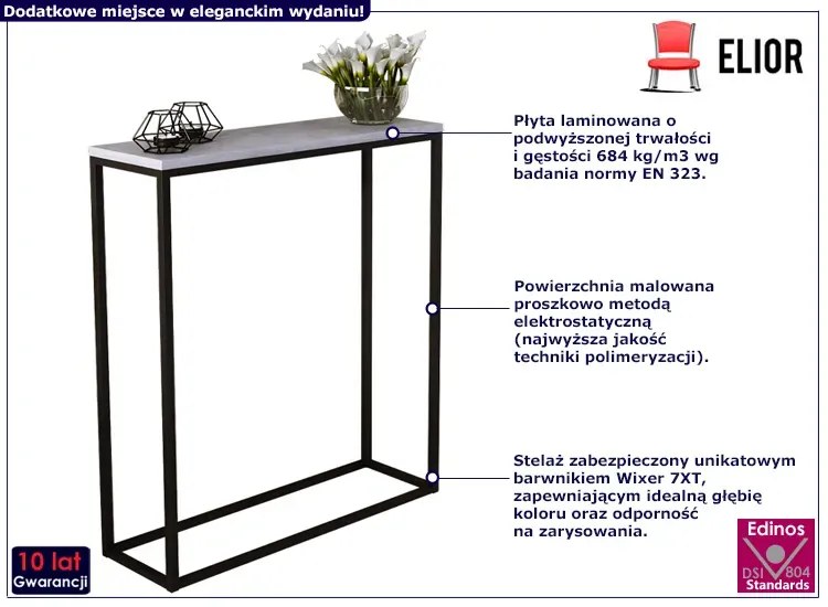 Nowoczesna konsola czarny + beton - Carello 7X