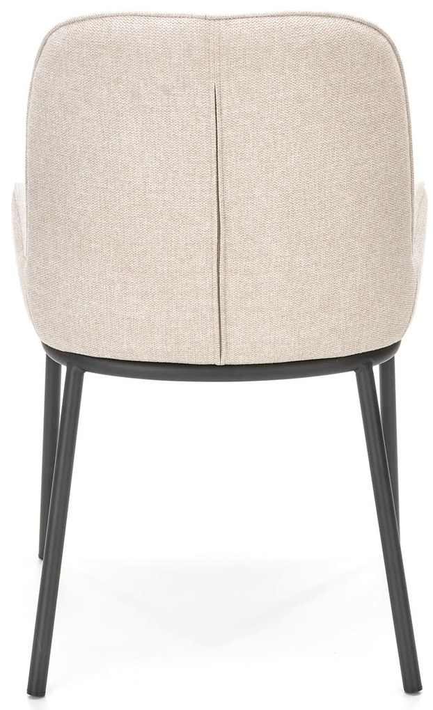 Krzesło beżowe, nowoczesne, K481 wygodne, czarny stelaż, elegancki design