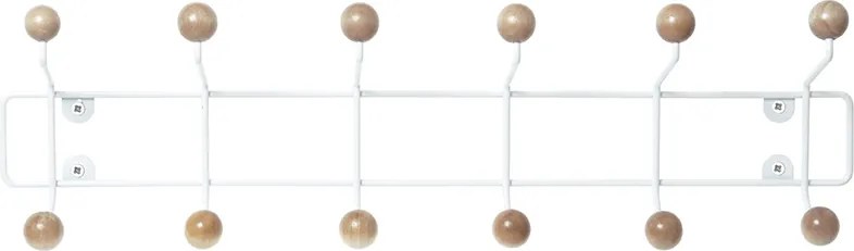 Wieszak na ubrania na ścianę SATURNUS, drewniane gałki, 53,5 cm