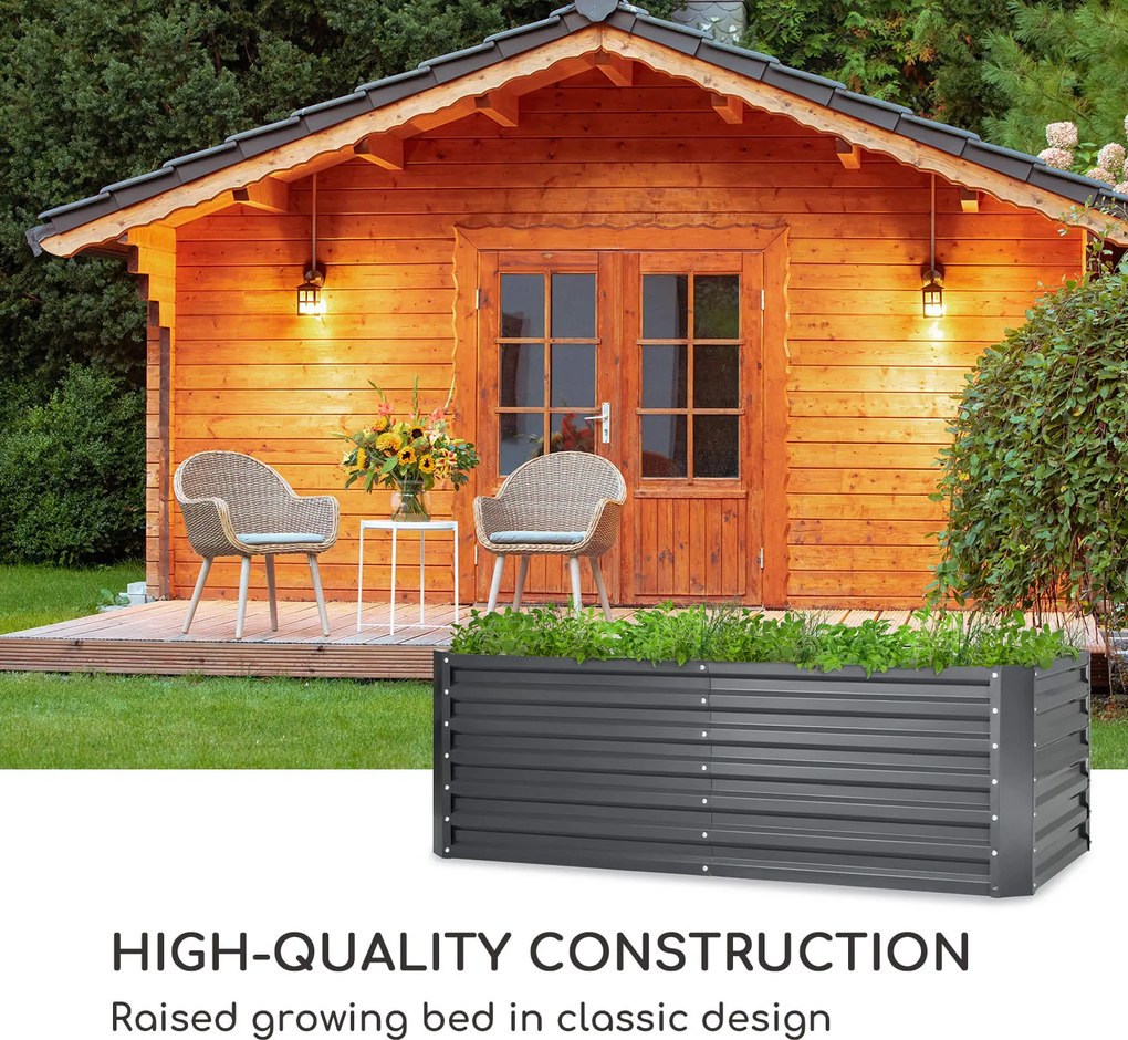 Blumfeldt Terrabox 180x90x60 cm Skrzynia na warzywa Antracyt
